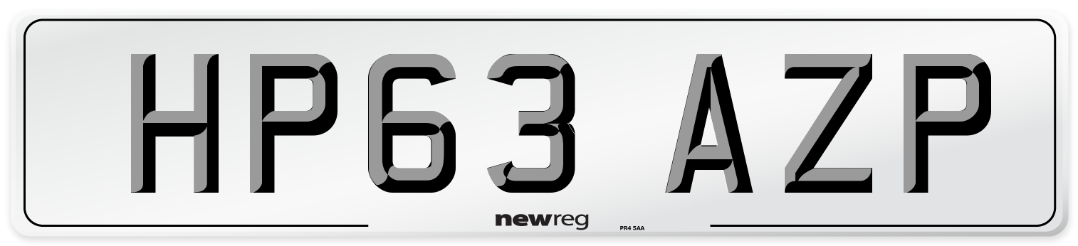 HP63 AZP Number Plate from New Reg